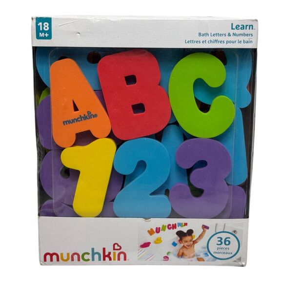 Munchkin Other - Munchkin Learn Bath Letters & Numbers Foam Toy Set 36pc ABC 123 Toddler 18M+